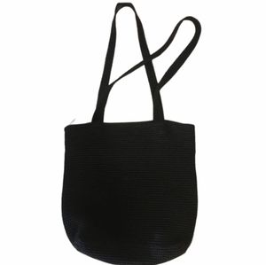 The Sak Crocheted Black Hobo Bag